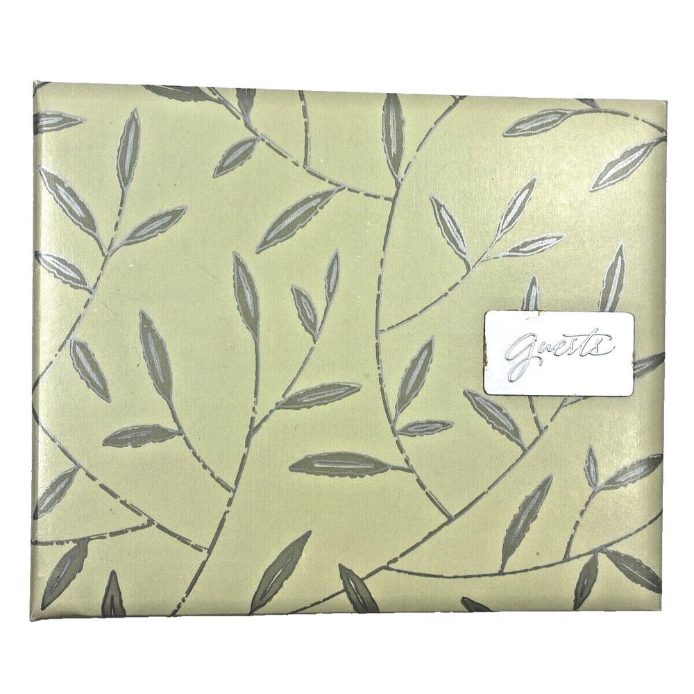 Hallmark Guest Book Funeral Book Party Book Light Green with Leaves